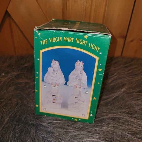 Vintage The Virgin Mary Bisque Porcelain Night Lamp - Picture 10 of 11